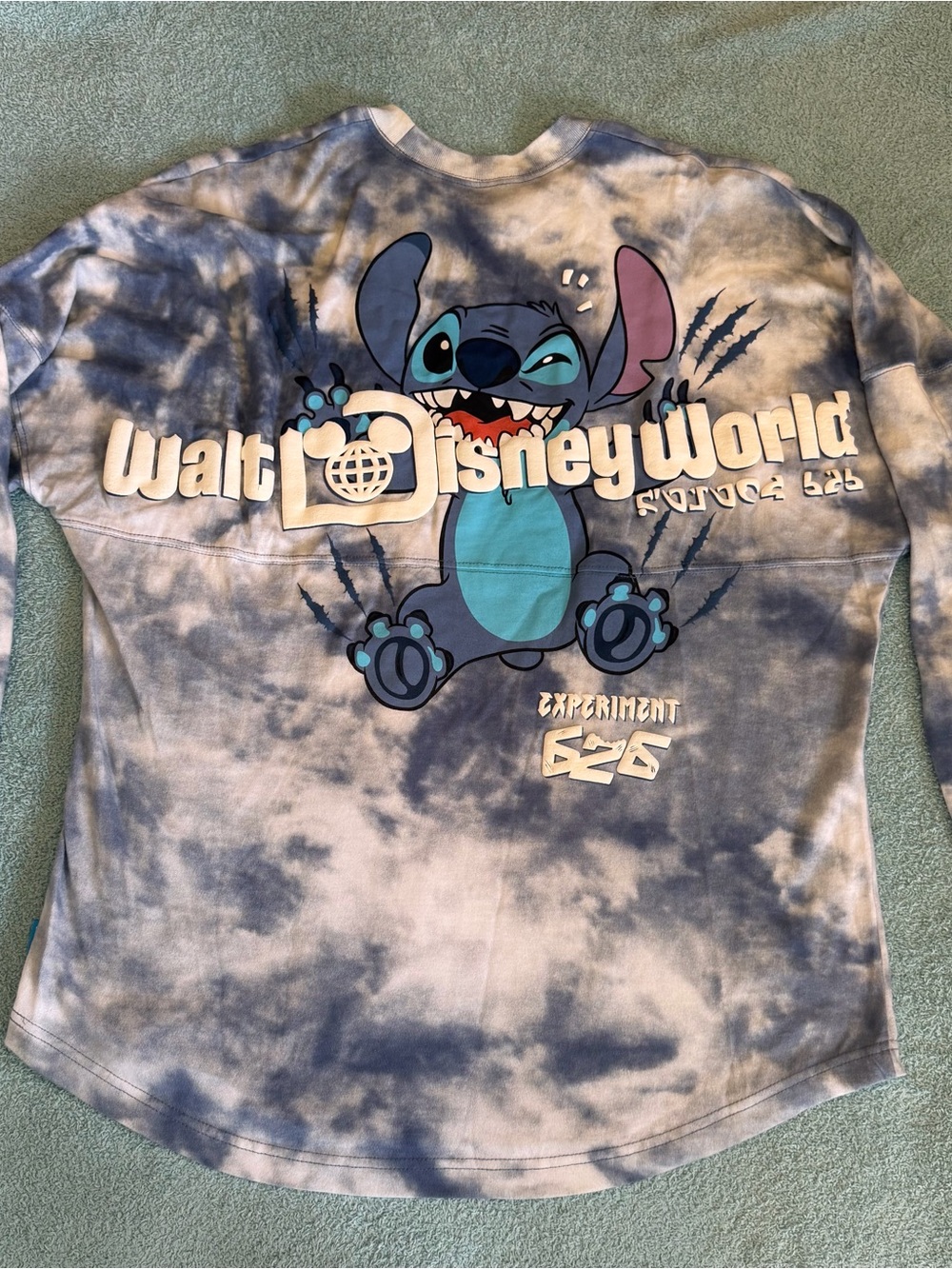 Spirit Jersey Walt Disney World Lilo & Stitch Tie Dye Long Sleeve Shirt M Blue
